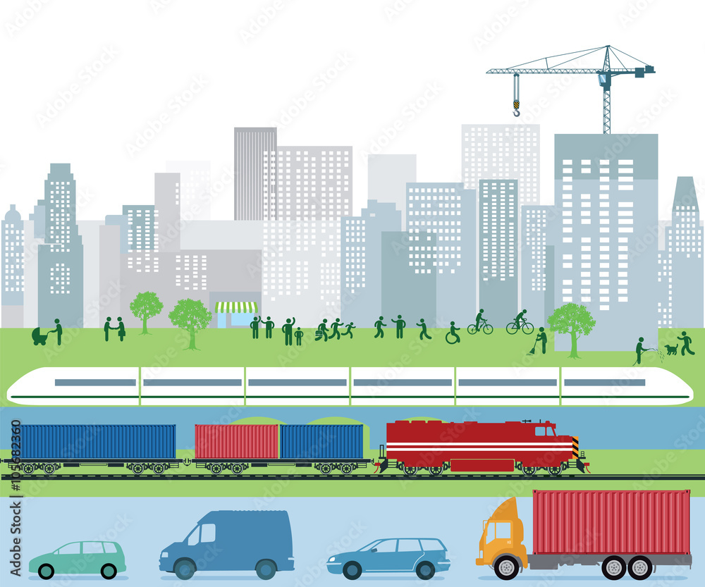 Verkehr und Beförderung in der Stadt 