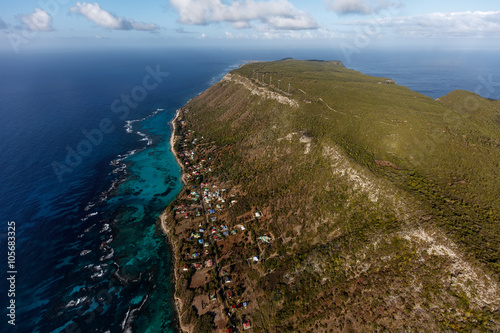 Guadeloupe, île de la Désirade, vue aérienne
