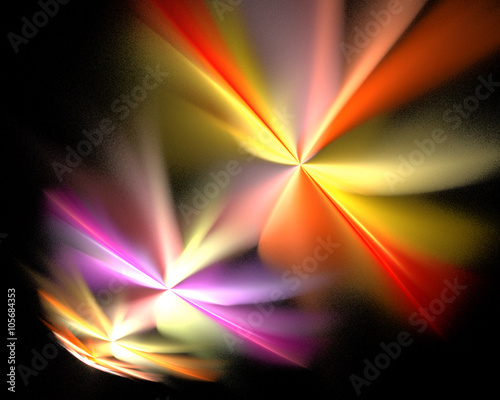 Abstract fractal design. Colorful pattern on black.
