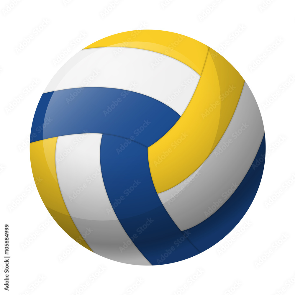 Vector illustration. Leather volleyball ball isolated on a white background