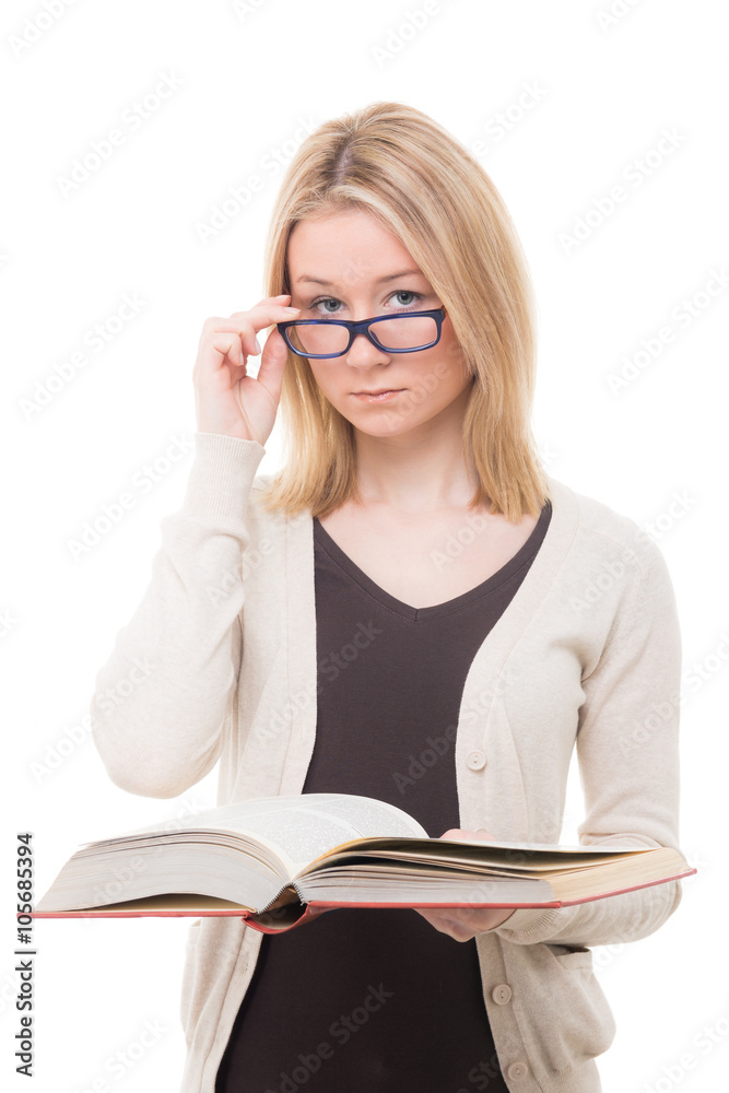 gestresste schülerin mit brille gestresste schülerin mit brille
