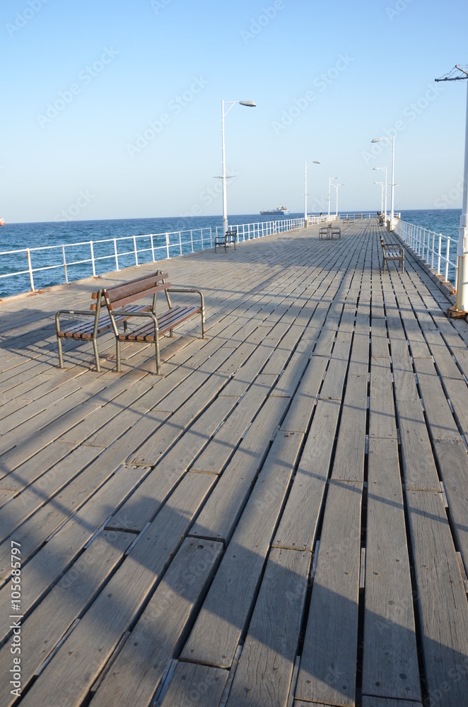Pier with benches