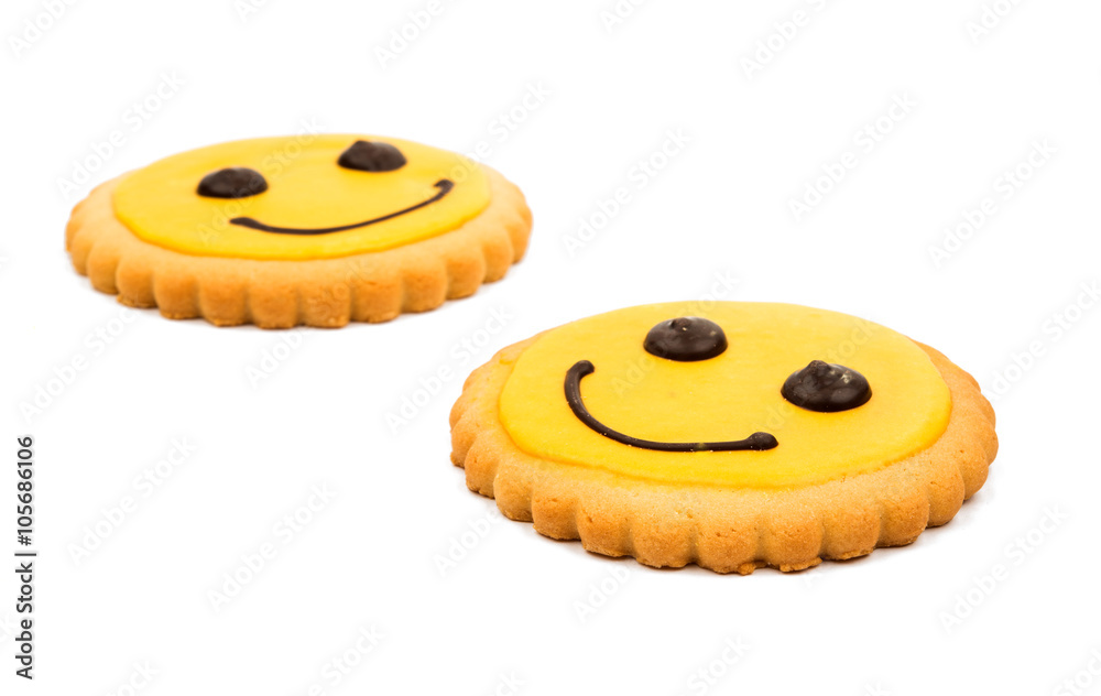 Smiley cookies isolated Smiley cookies isolated