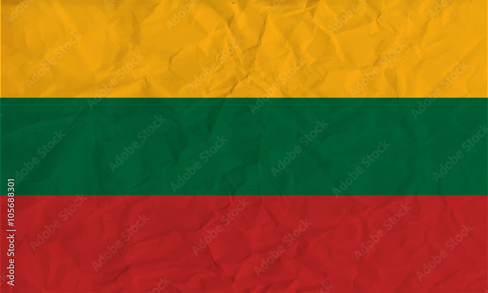 Obraz premium Lithuania paper flag