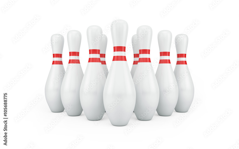 Bowling skittles isolated on white Bowling skittles isolated on white