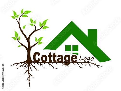 Logo of  country house with tree.