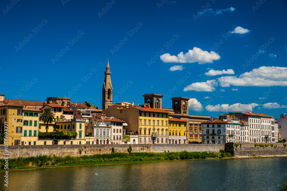 Florence, Italy. Beautiful cityscape image with red roofs of renaissance and medieval architecture. Florence, Italy. Beautiful cityscape image with red roofs of renaissance and medieval architecture.