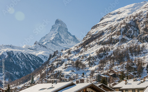 Zermatt, Dorf, Bergdorf, Walliser Dorf, Alpen, Schweizer Berge, Walliser Berge, Wintersport, Winterferien, Ferienwohnungen, Winter, Wallis, Schweiz photo