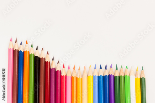 Colorful kit of wooden pencils