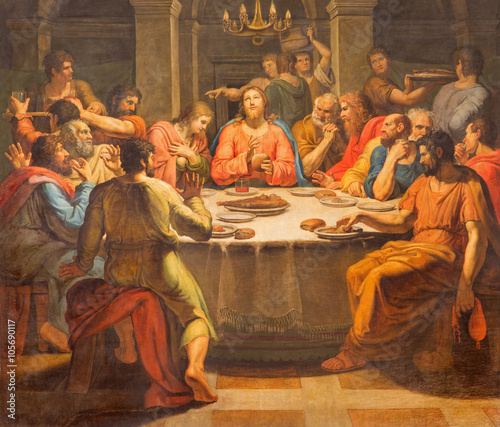 Rome - The Last supper paint in church Basilica di San Lorenzo in Damaso