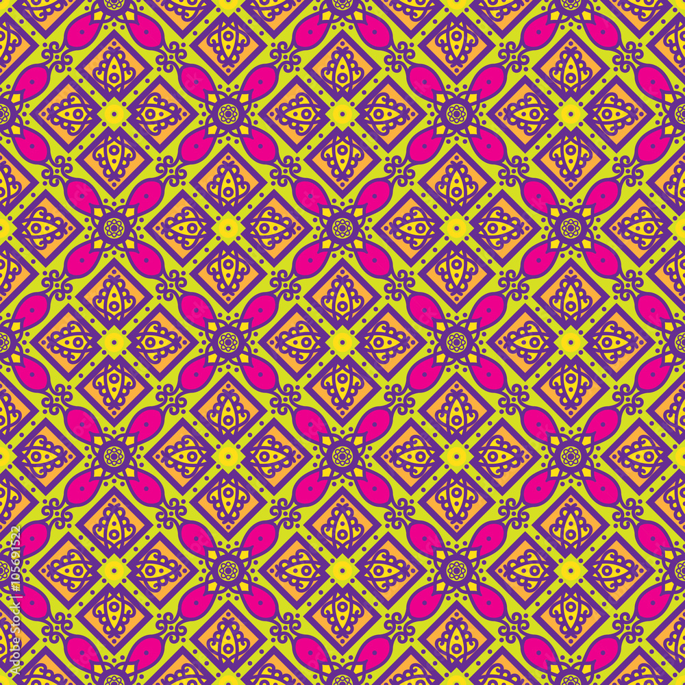 Talavera ?oblana Mexican seamless pattern