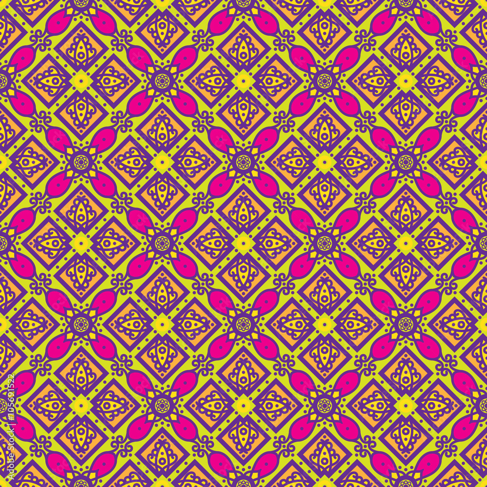 Talavera ?oblana Mexican seamless pattern