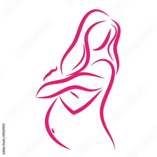 kobieta w ciąży logo wektor