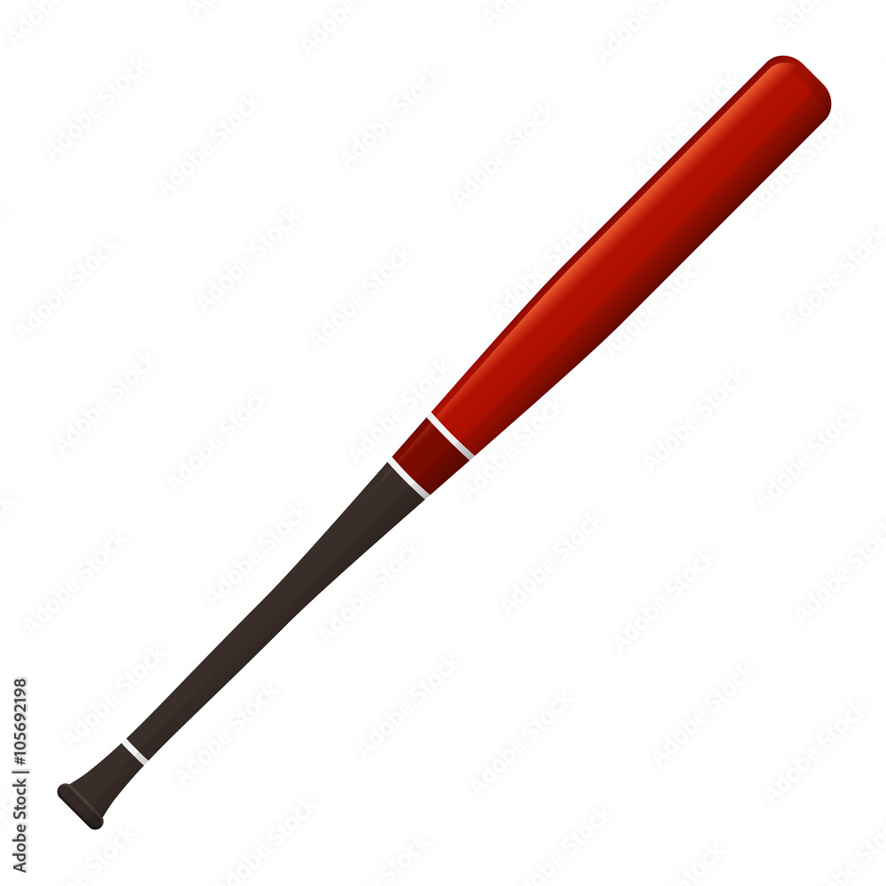 Naklejka premium Vector illustration. Baseball bat isolated on a white background