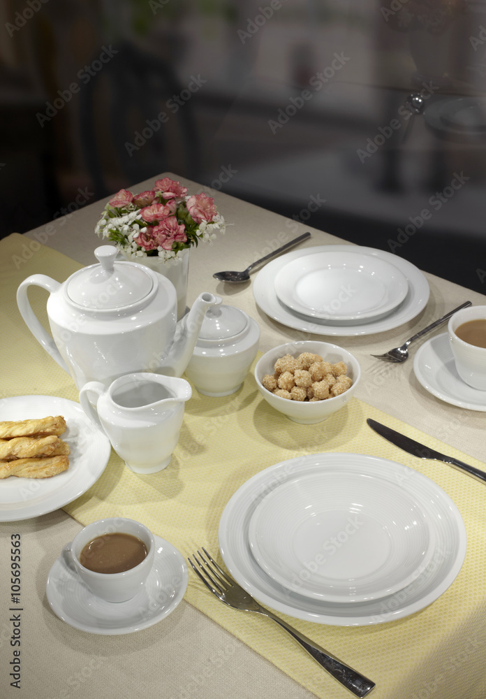 Ceramic tableware on the table Ceramic tableware on the table