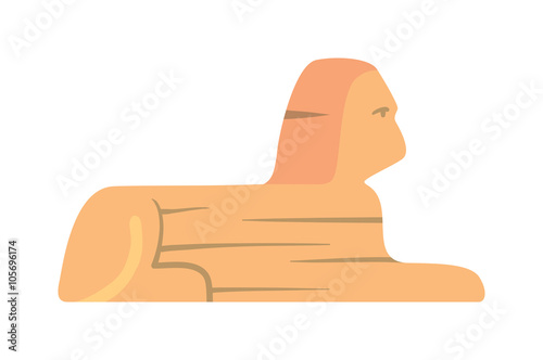 Traditional symbols of Egypt Sphinx monument vector. 
