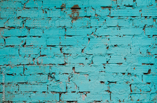 Turquoise brick wall