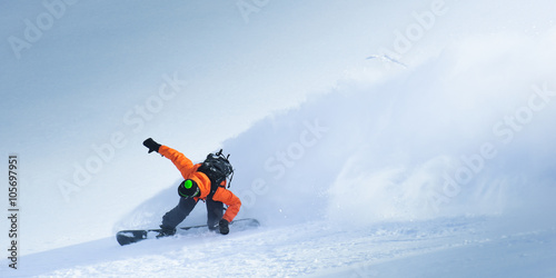 Snowboarding in the winter