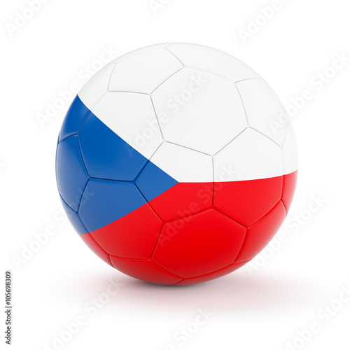 Soccer football ball with Czech Republic flag