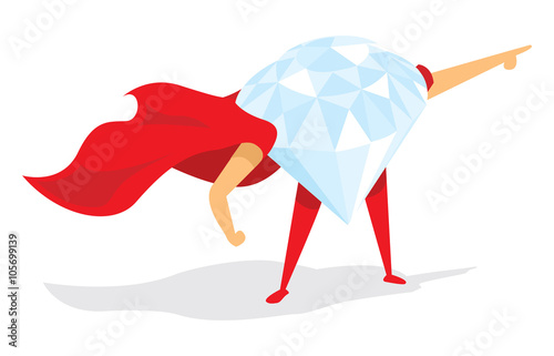 Diamond super hero standing with cape
