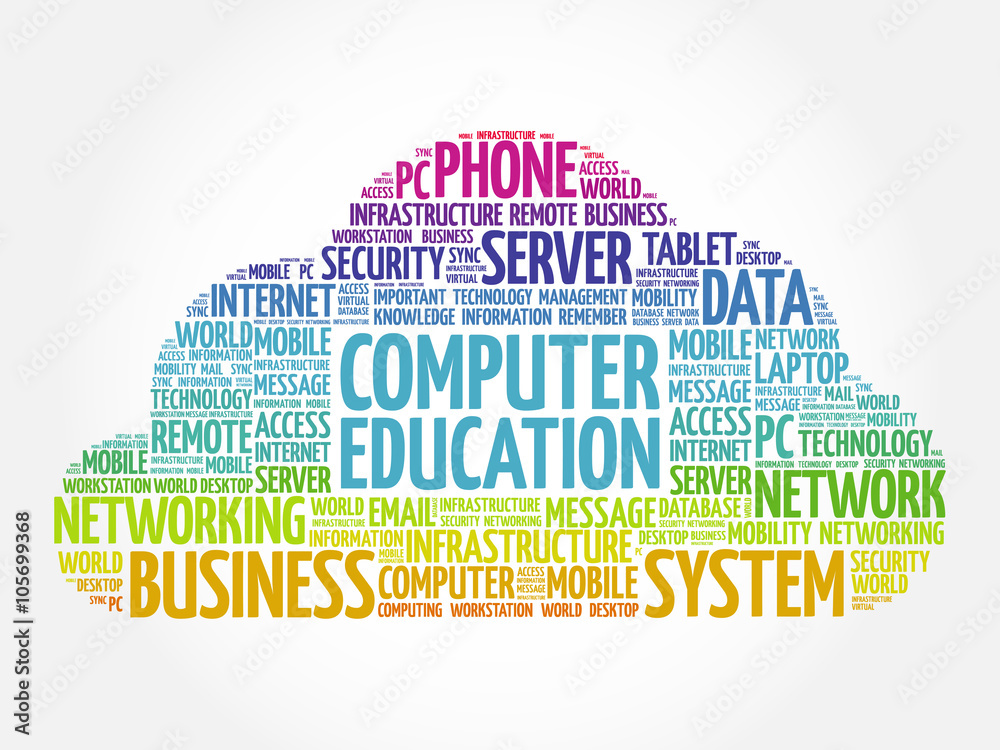 Obraz premium Computer Education word cloud concept
