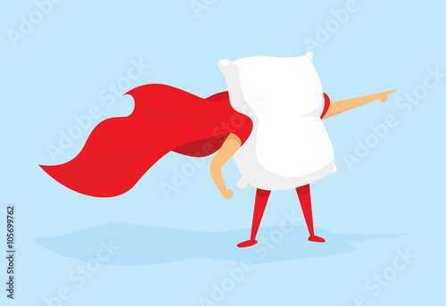 Super hero pillow standing with cape