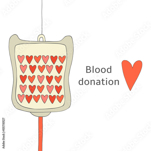 Hand drawn doodle blood donation background 