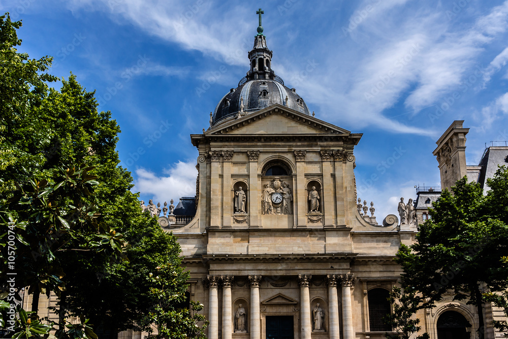 Fototapeta premium Architectural fragment of Sorbonne edifice. Paris, France.