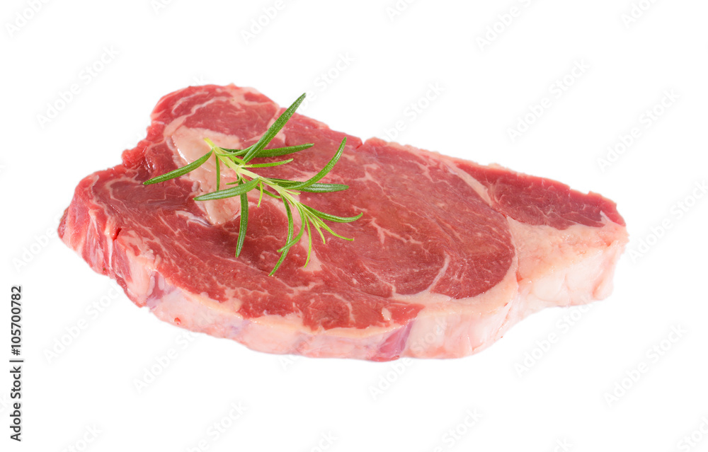Steak isolated on white background