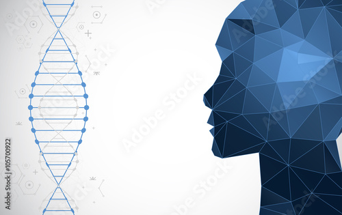 Science template, wallpaper or banner with a DNA molecules.