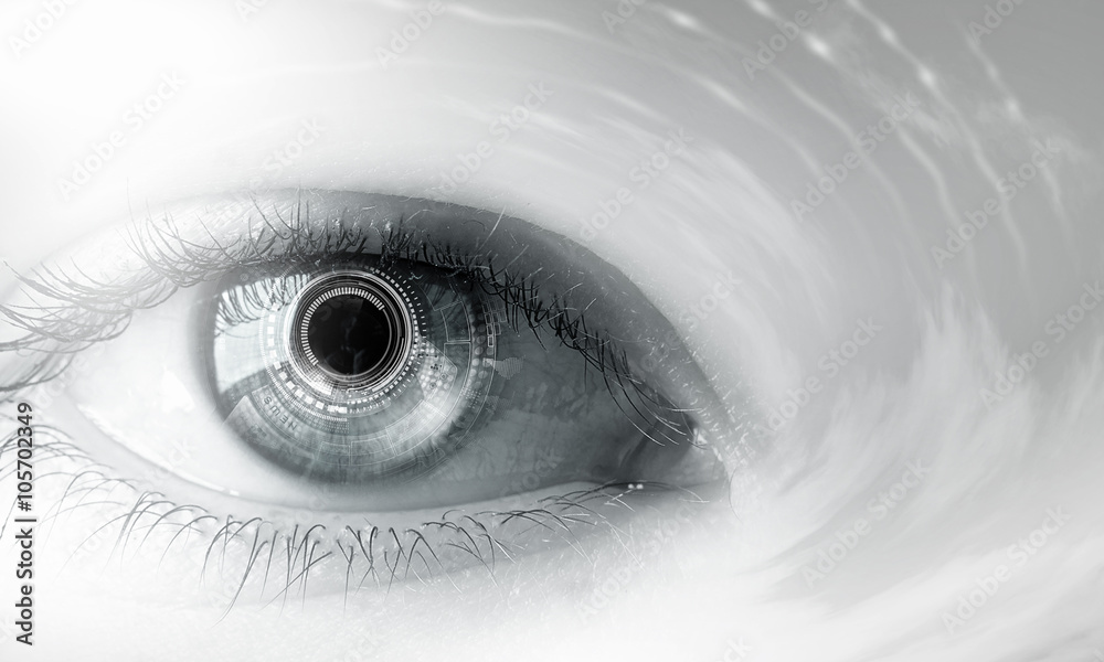 Fototapeta premium Woman eye in sky