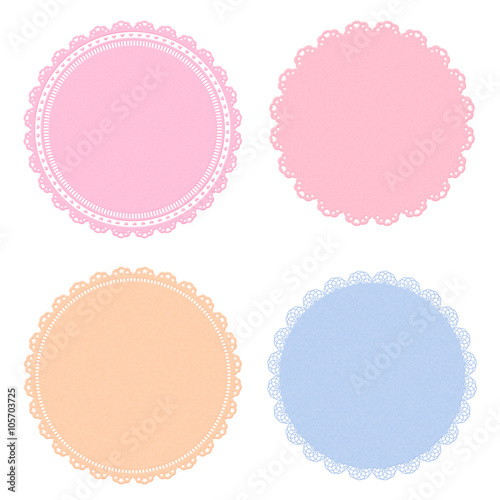 円レースイラスト セット素材 パステルカラー Stock Illustration Adobe Stock