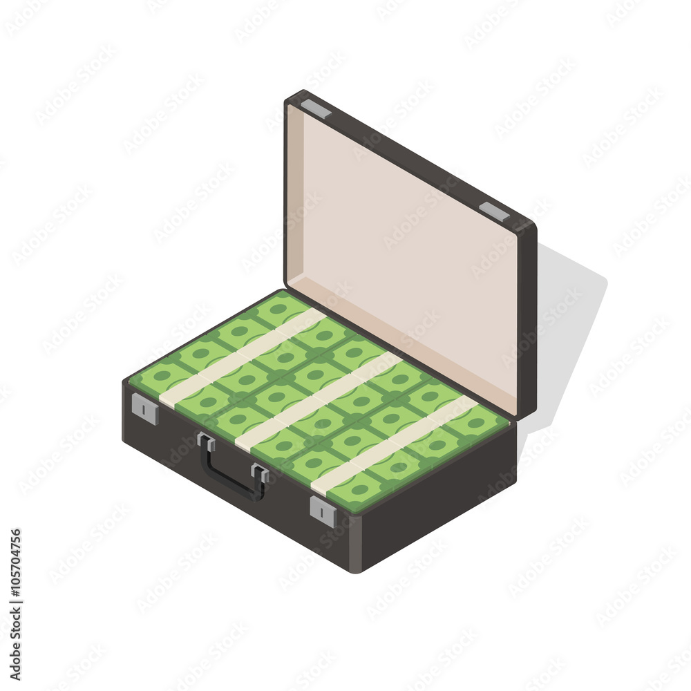 Obraz premium Suitcase full of money.