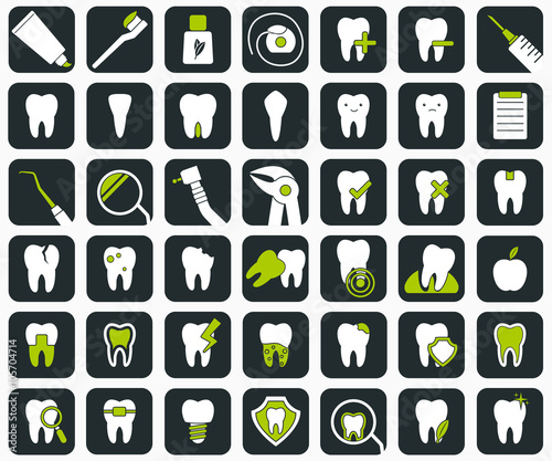 Set of dental icons.