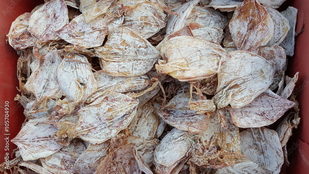 Dried Seafood in market.