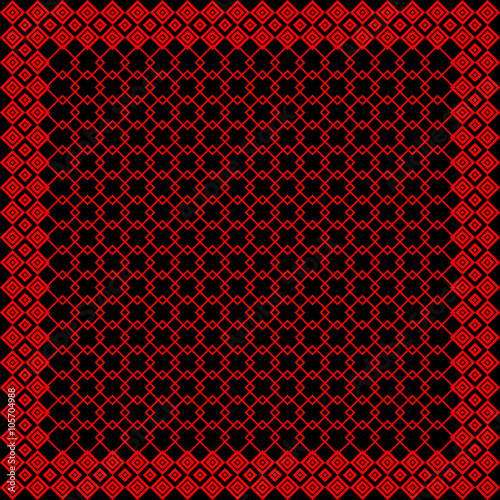 Black and red keffiyeh for men the middle East. Vector template.