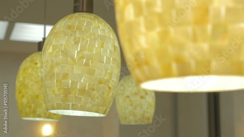 Ceiling lamp is turned on