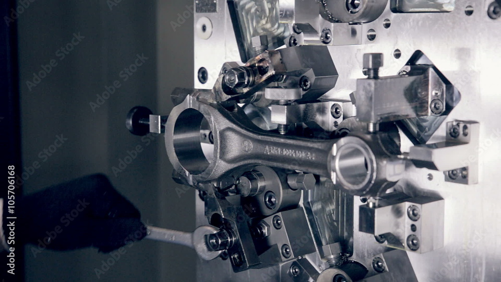 Automated drilling CNC machine works. Automated drilling CNC machine works.