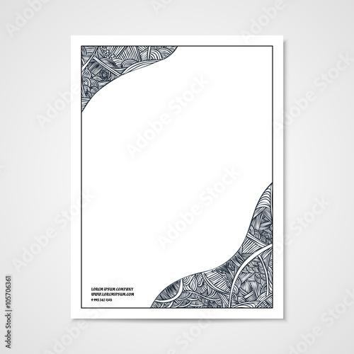 Graphic design letterhead with hand-drawn waves.