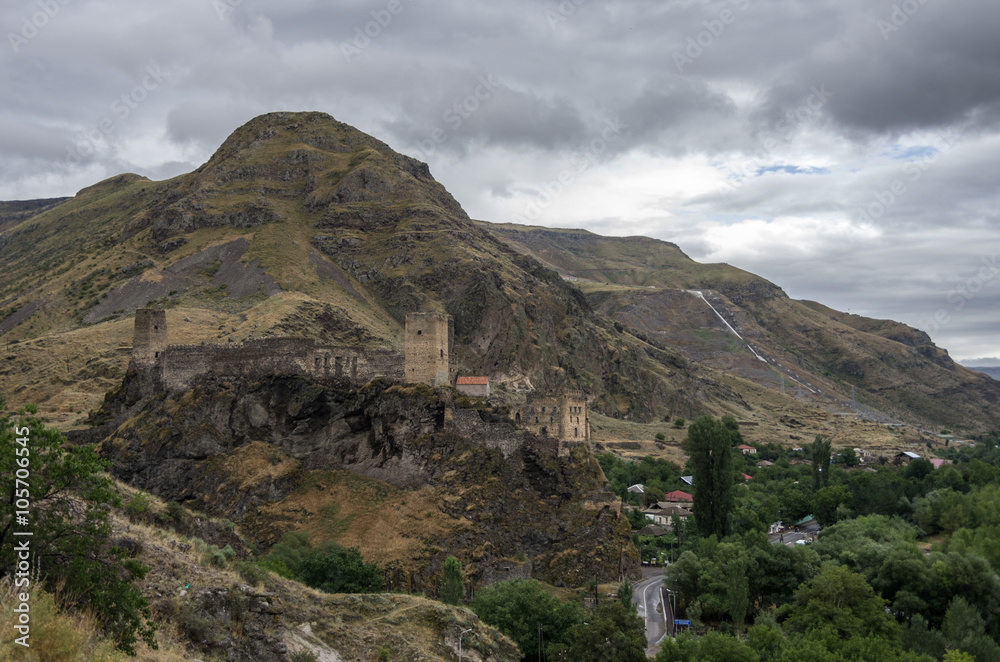 Medieval fortress of Khertvisi near the cave city of Vardzia, Georgia