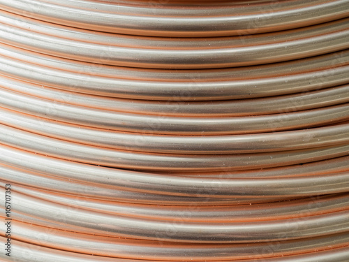 Detail of a copper tube coil.