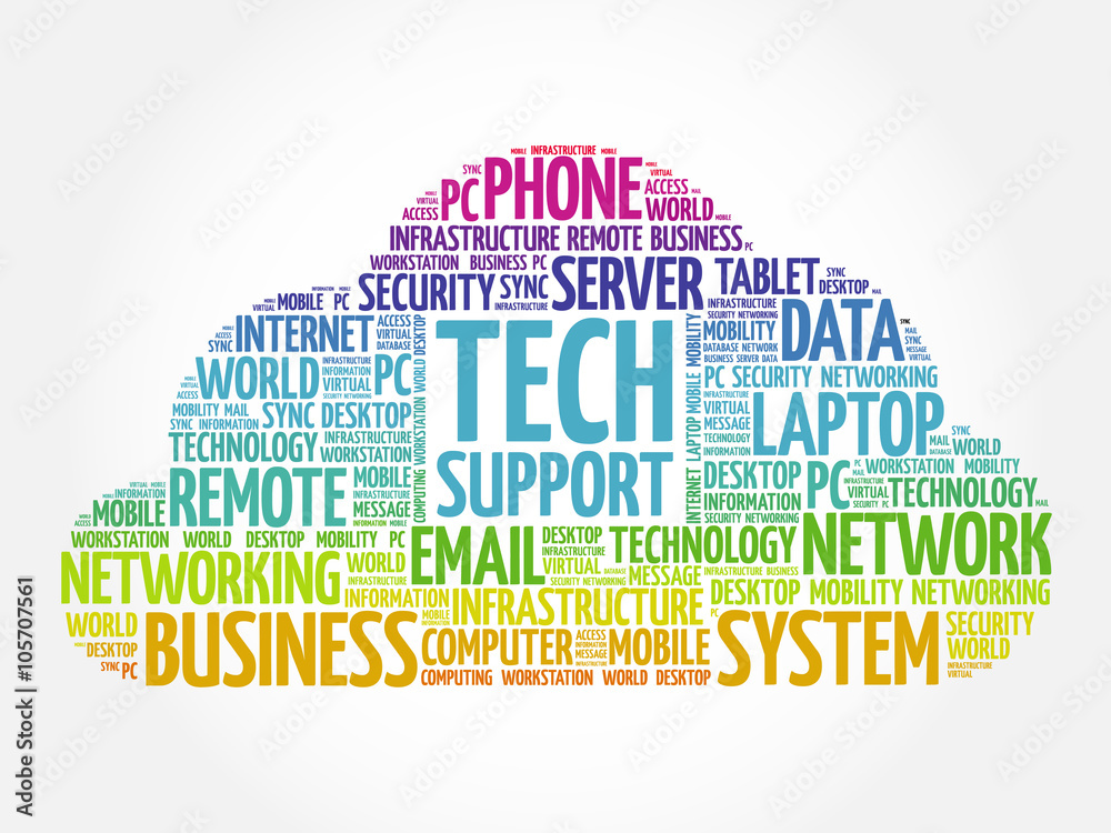 Obraz premium Tech support word cloud concept