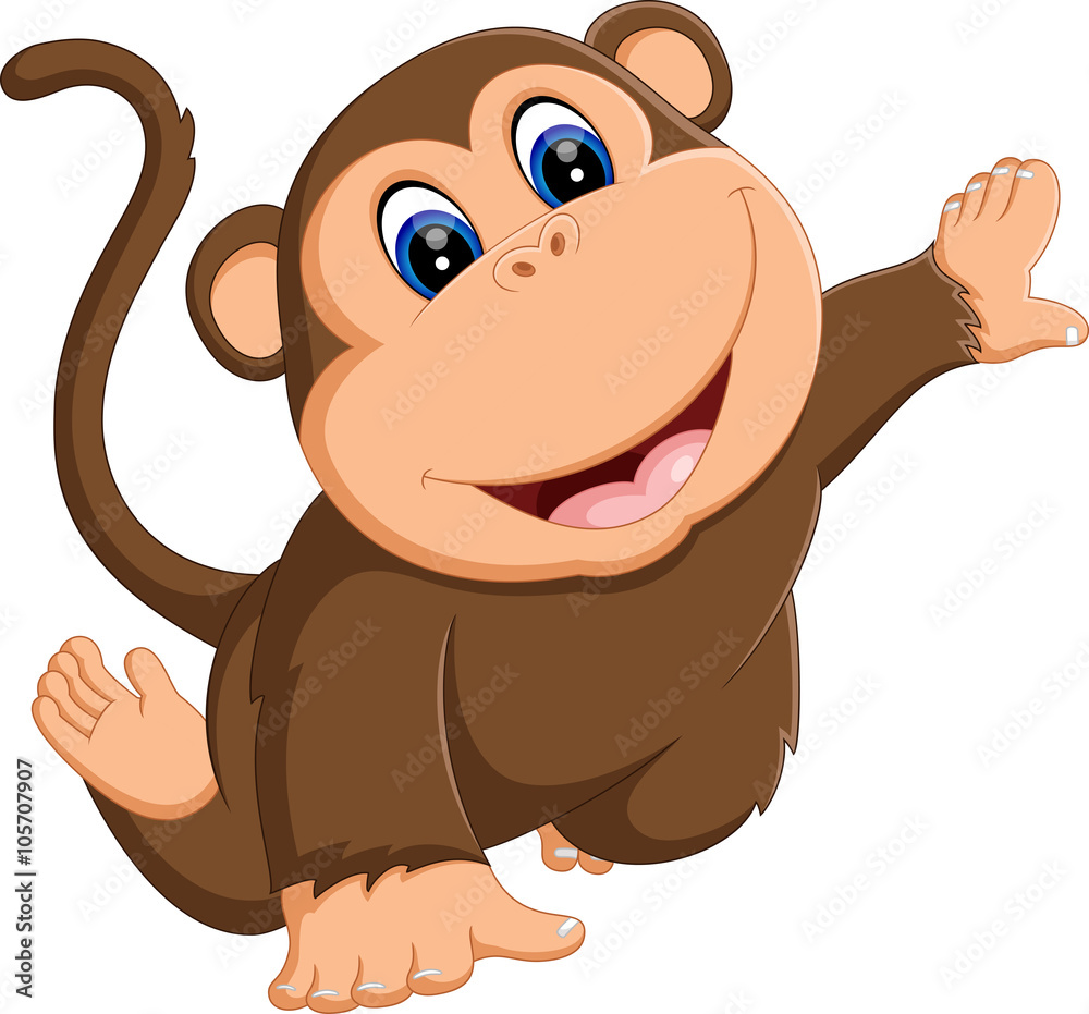 illustration of cute Cartoon monkey illustration of cute Cartoon monkey