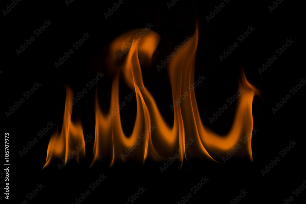 Fire on black background Fire on black background