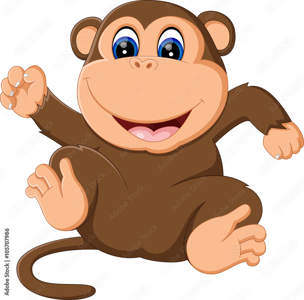illustration of cute Cartoon monkey illustration of cute Cartoon monkey