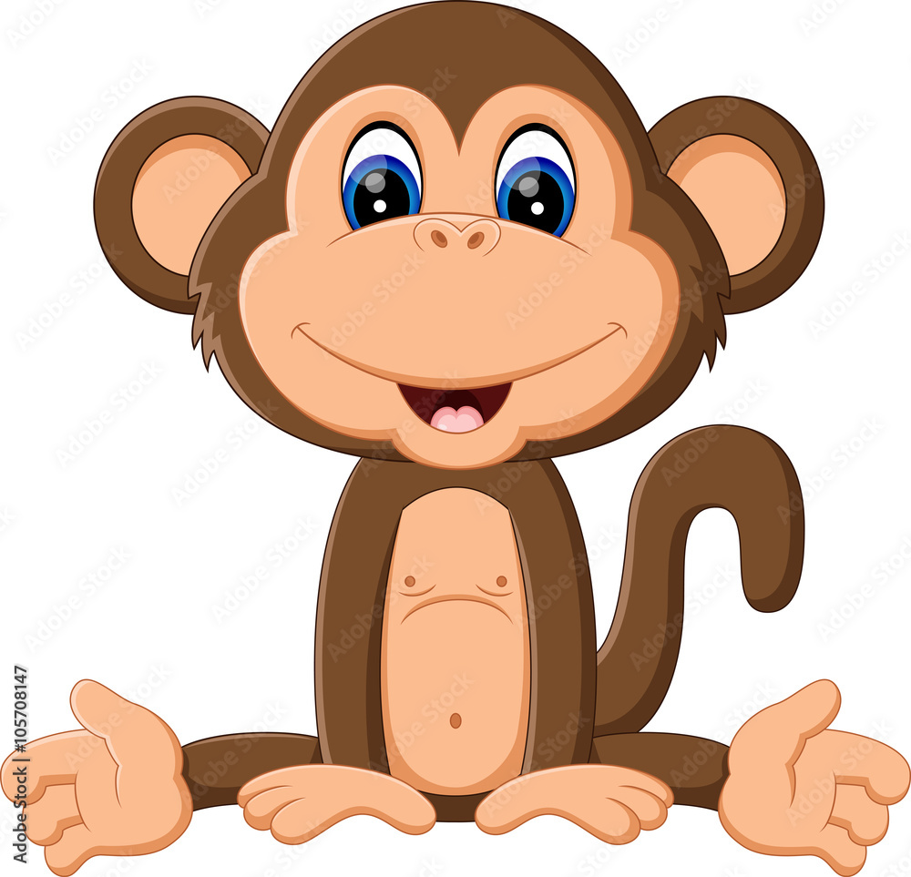 Fototapeta premium illustration of cute Cartoon monkey