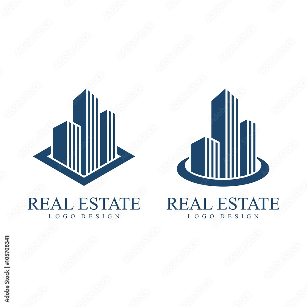 Simple Design of Real Estate Logo, Tower, Building