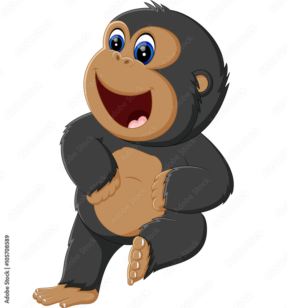 Fototapeta premium Funny gorilla cartoon of illustration