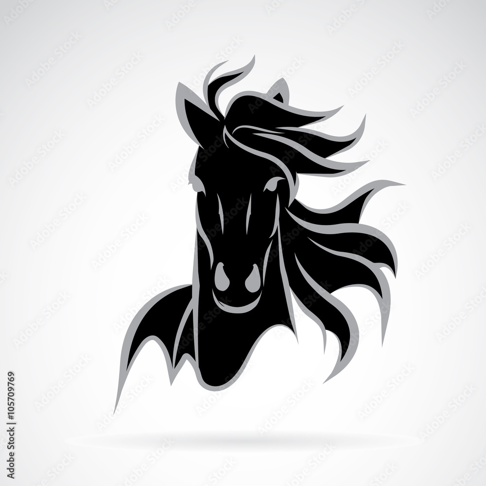 Vector of a horse face design on white background. Animal.