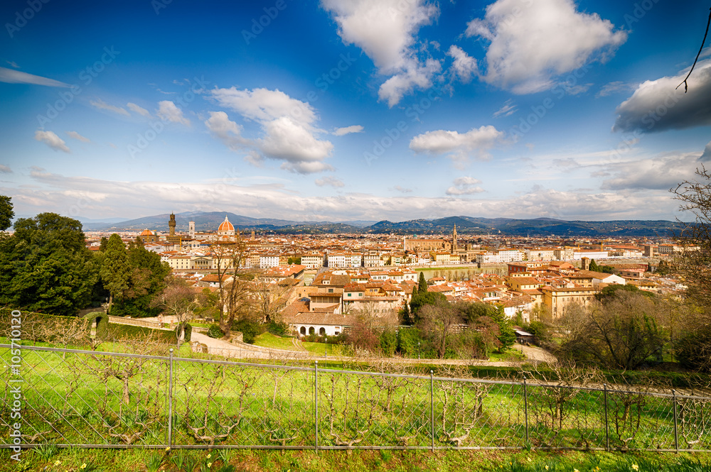 view from Italian-style gardens in Florence